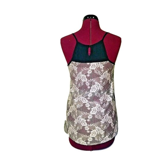 Kirra Womens Tank Top Cami Size XS Lace Back Keyhole Back V Neck Hi Low … - Picture 2 of 7